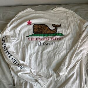 Vineyard Vines White and Red Graphic Long Sleeve Tee